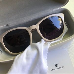 Linda Farrow Cream Sunglasses